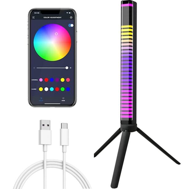 3D RGB APP Control Rechargeable Rhythm Light With Voice-Activated Pickup